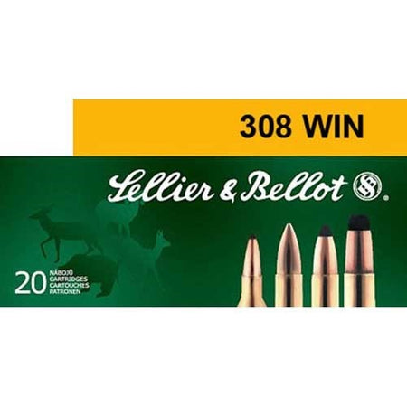 Sellier and Bellot .308 Win / 7.62x51mm Match Hollow Point Boat Tail 168 Grain 20/Box