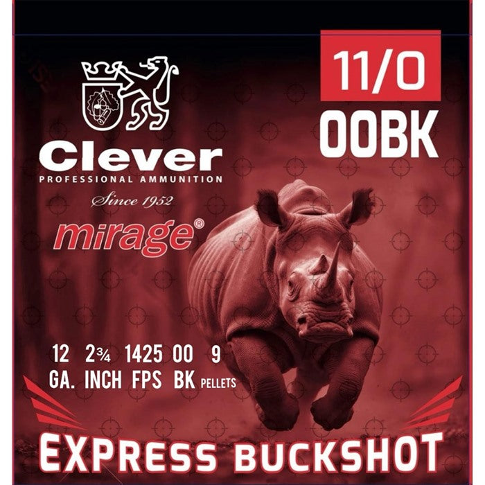 MIRAGE EXPRESS BUCKSHOT 12GA 2-3/4" 9 PELLET #00 250/CASE