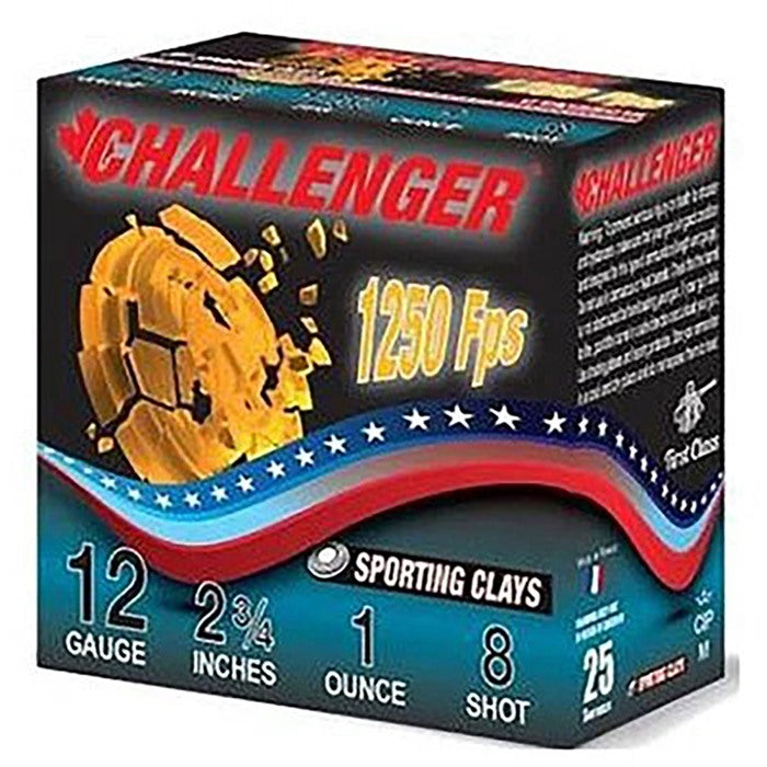 SPORTING CLAY 12 GAUGE 2-3/4" 1OZ #8 SHOT 1250 FPS 250/CASE