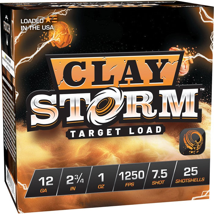 CLAY STORM 12 GAUGE 2-3/4" 1OZ #7.5 SHOT 1250 FPS 25/BOX
