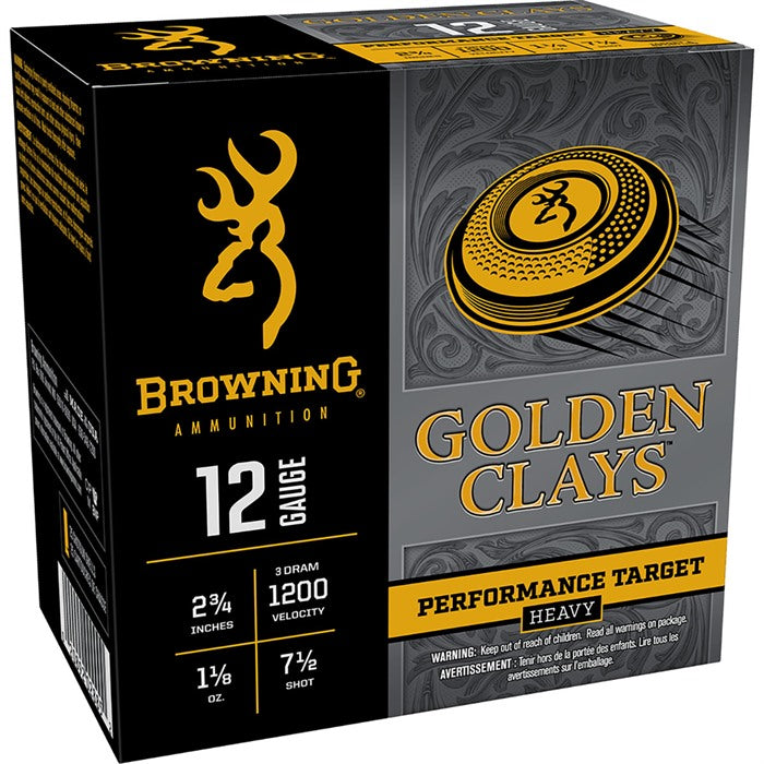 GOLDEN CLAYS 12GAUGE 2-3/4" 1-1/8OZ#7.5 SHOT 1200 FPS 25/BOX