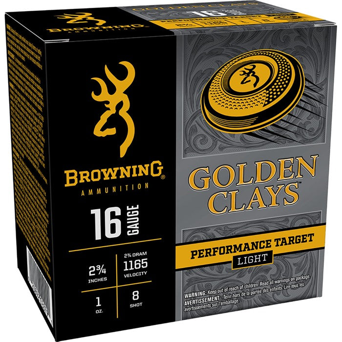 GOLDEN CLAYS 16 GAUGE 2-3/4" 1OZ #8 SHOT 25/BOX