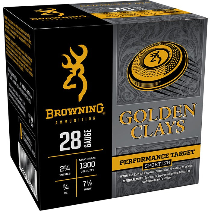 GOLDEN CLAYS 28 GAUGE 2-3/4" 3/ OZ #7.5 SHOT 25/BOX