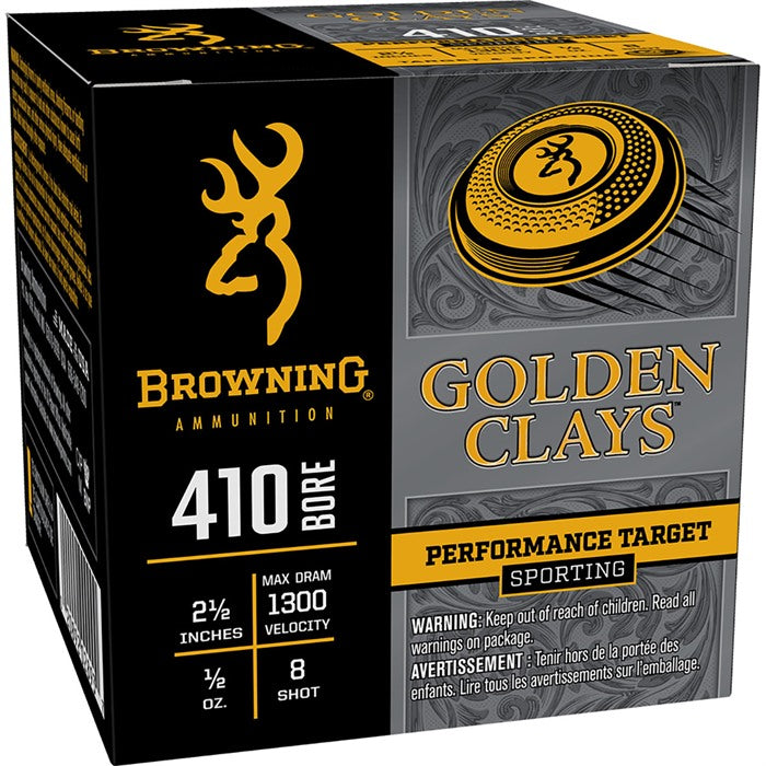 GOLDEN CLAYS 410 BORE 2-1/2" 1/2OZ #8 SHOT 25/BOX