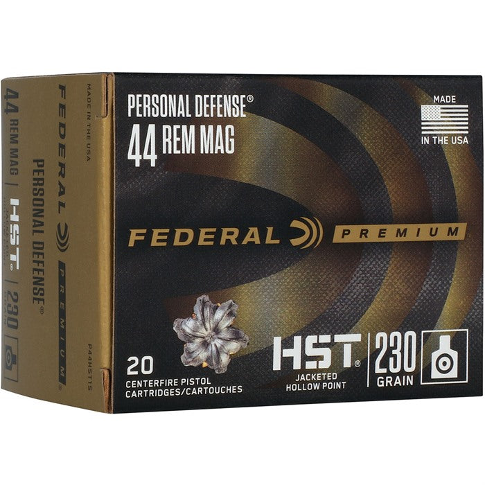 FEDERAL .44 Magnum PERSONAL DEFENSE HST Jacketed Hollow Point 230 Grain 20/Box
