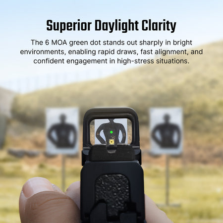 Osight SE 6 MOA Enclosed Green Dot Optic RMSc Footprint Aspherical Lens