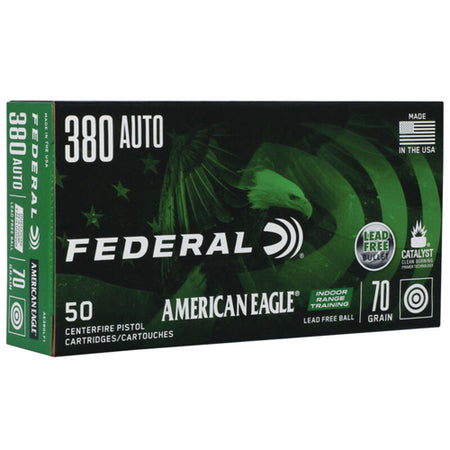 Federal .380 ACP/Auto American Eagle Indoor Range Training Lead-Free IRT 70 Grain 50/Box
