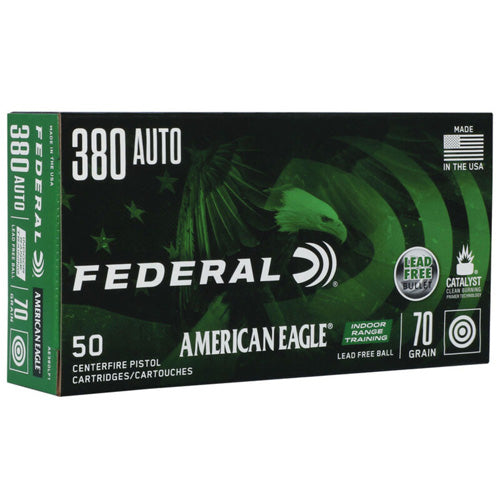 Federal .380 ACP/Auto American Eagle Indoor Range Training Lead-Free IRT 70 Grain 50/Box