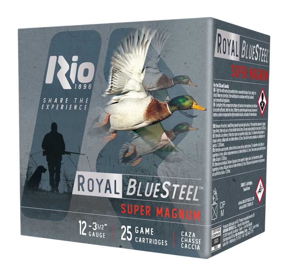 Rio Ammunition 12 Gauge Royal BlueSteel Super Magnum BB 1-3/8 oz 3.5 in 25/Box 1550 FPS