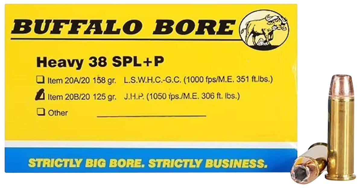 Buffalo Bore .38 Special Heavy Jacketed Hollow Point 125 Grain 20/Box