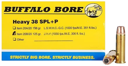 Buffalo Bore .38 Special Heavy Jacketed Hollow Point 125 Grain 20/Box