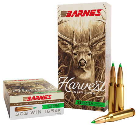 Barnes Bullets 32404 Harvest 308 Win 165gr Sierra Tipped GameKing 20 Per Box/10 Case