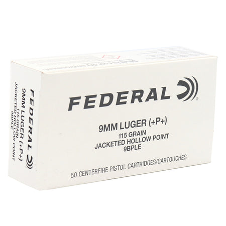 Federal 9mm Hi-Shok 115gr JHP +P+ 50 Per Box  - 1000/Case