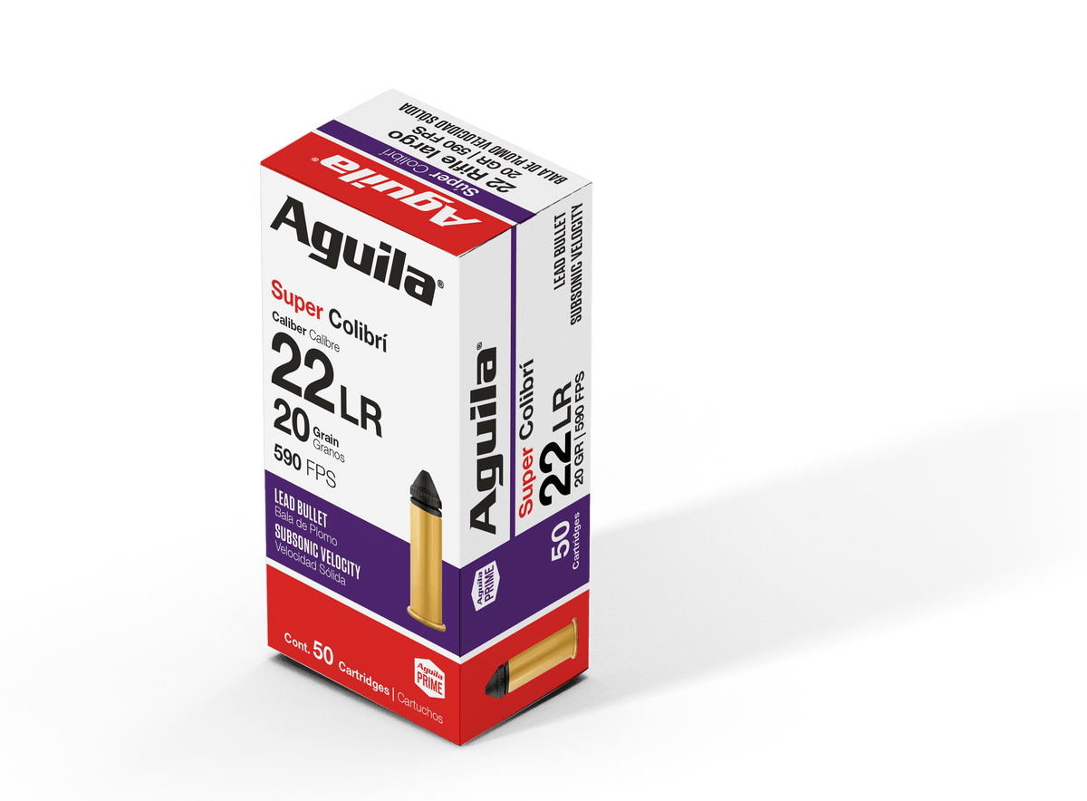 Aguila Ammunition Rimfire 1B220337 Colibri 22LR 20 Grain Powderless Lead Bullet 50 Per Box – 1000/Case