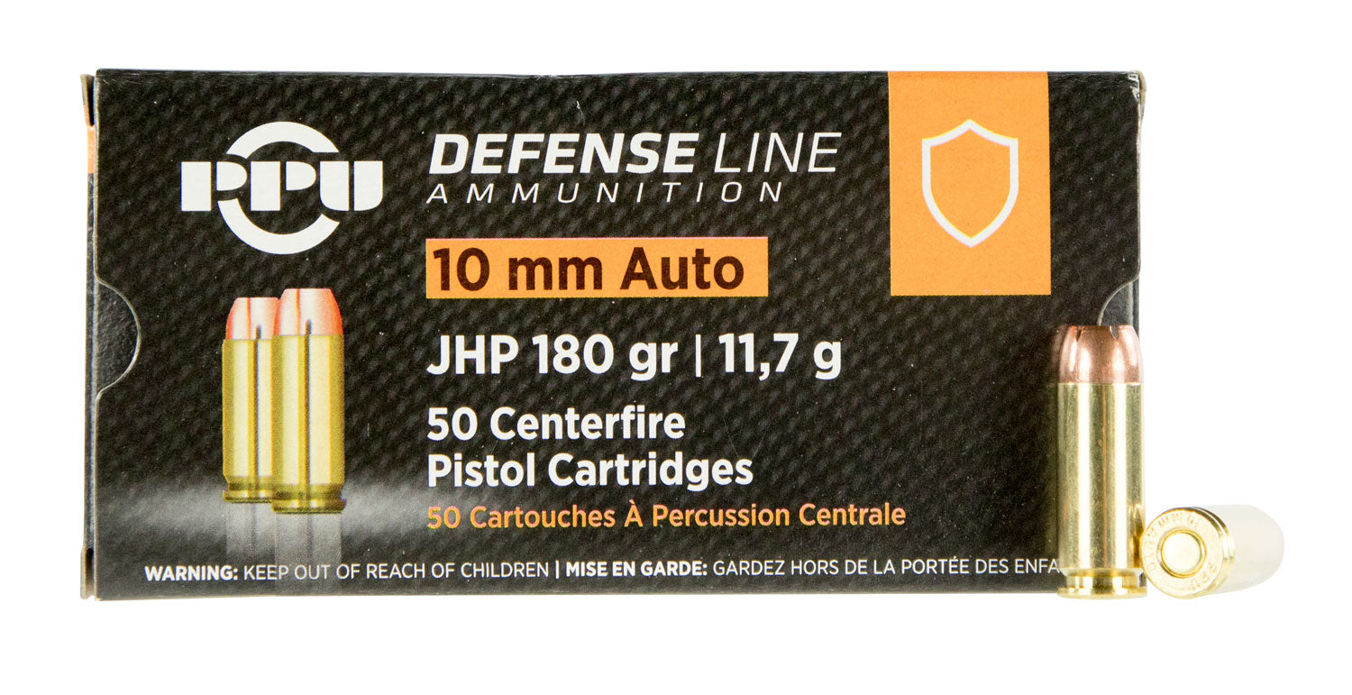 Prvi Partizan 10mm Auto Handgun Defense Jacketed Hollow Point 180 Grain 50/Box
