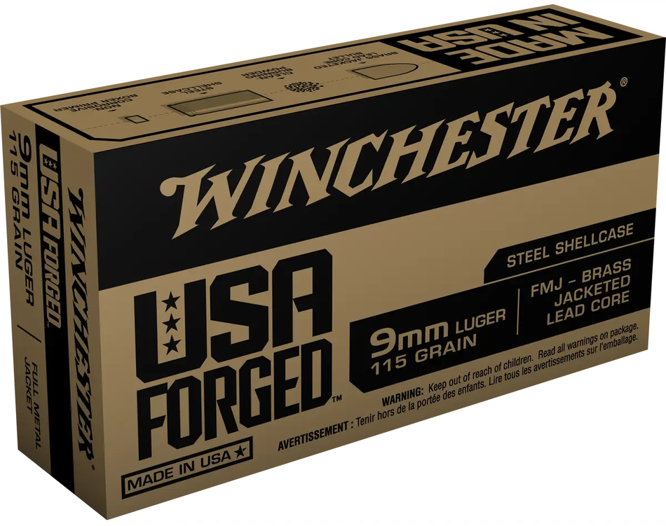 Winchester 9mm Luger / Parabellum USA Forged Full Metal Jacket 115 Grain 150/Box