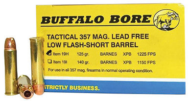 Buffalo Bore .357 Magnum BUFFALO-BARNES LEAD-FREE Tactical Barnes VOR-TX XPB Lead-Free 125 Grain 20/Box