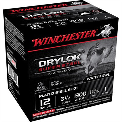 Winchester 12 Gauge Drylok Super Steel Magnum #1 1-9/16 oz 3.5 in 25/Box