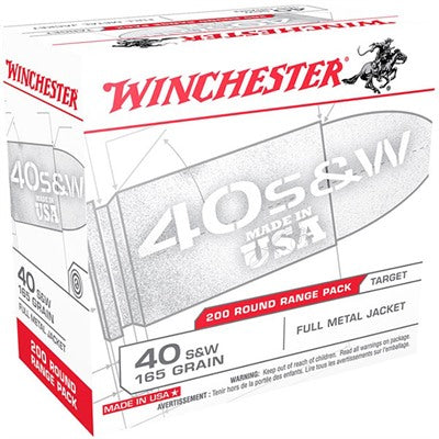 Winchester .40 S&W USA Range Pack Full Metal Jacket 165 Grain 200/Box