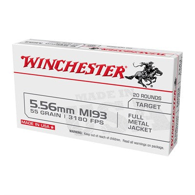 Winchester 5.56x45mm NATO USA M193 Ammo Can Stripper Clips Full Metal Jacket 55 Grain 420/Box