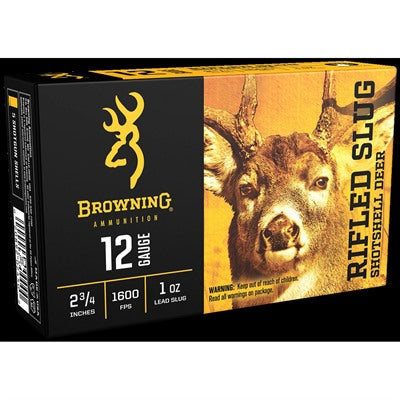 Browning 12 Gauge Shotshell Deer Rifled Slug Slug 1 oz 2.75 in 5/Box