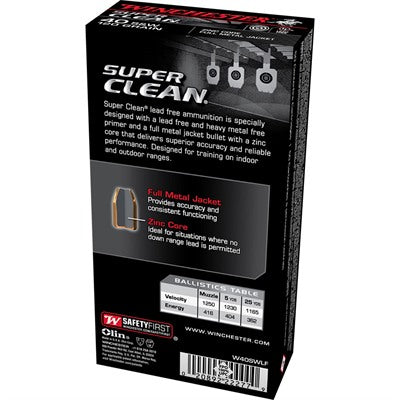 Winchester .40 S&W Super Clean Lead Free Full Metal Jacket 120 Grain 50/Box