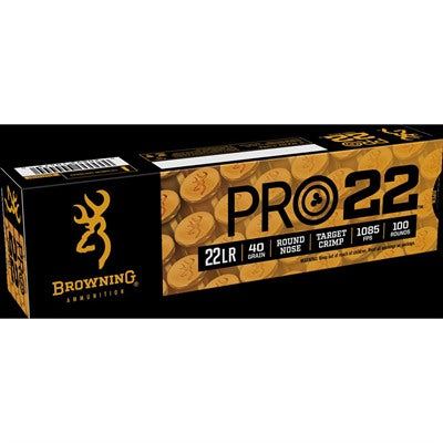 Browning .22 Long Rifle Pro22 Subsonic Velocity Lead Round Nose 40 Grain 100/Box
