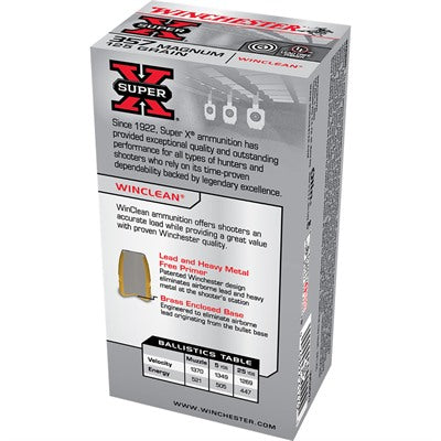 Winchester .357 Magnum Super X Winclean Brass Enclosed Base 125 Grain 50/Box