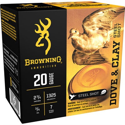 Browning 20 Gauge Dove & Clay Extra Distance #7 3/4 oz 2.75 in 25/Box