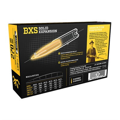 Browning .270 Winchester BXS Copper Expansion Lead Free Solid Expansion Polymer Tip 130 Grain 20/Box