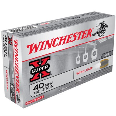Winchester .40 S&W Super X Winclean Brass Enclosed Base 180 Grain 50/Box