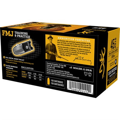 Browning .45 ACP/Auto Value Pack Full Metal Jacket 230 Grain 100/Box