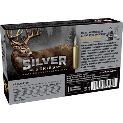 Browning .243 Winchester Silver Plated Soft Point 100 Grain 20/Box