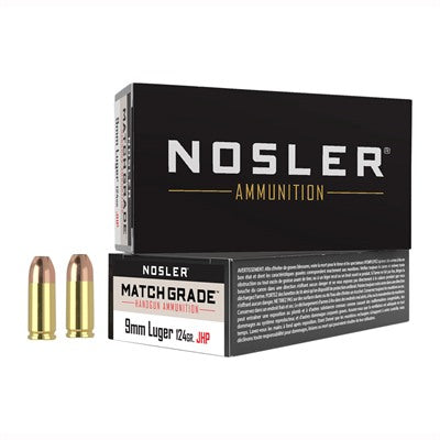 Nosler 9mm Luger / Parabellum Assured Stopping Power Jacketed Hollow Point 124 Grain 50/Box
