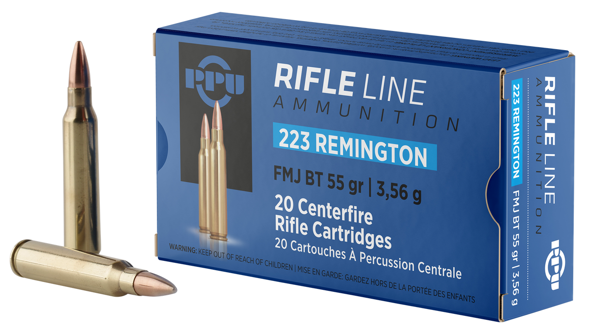 Prvi Partizan .223 Remington Rifle Full Metal Jacket Boat Tail 55 Grain 20/Box