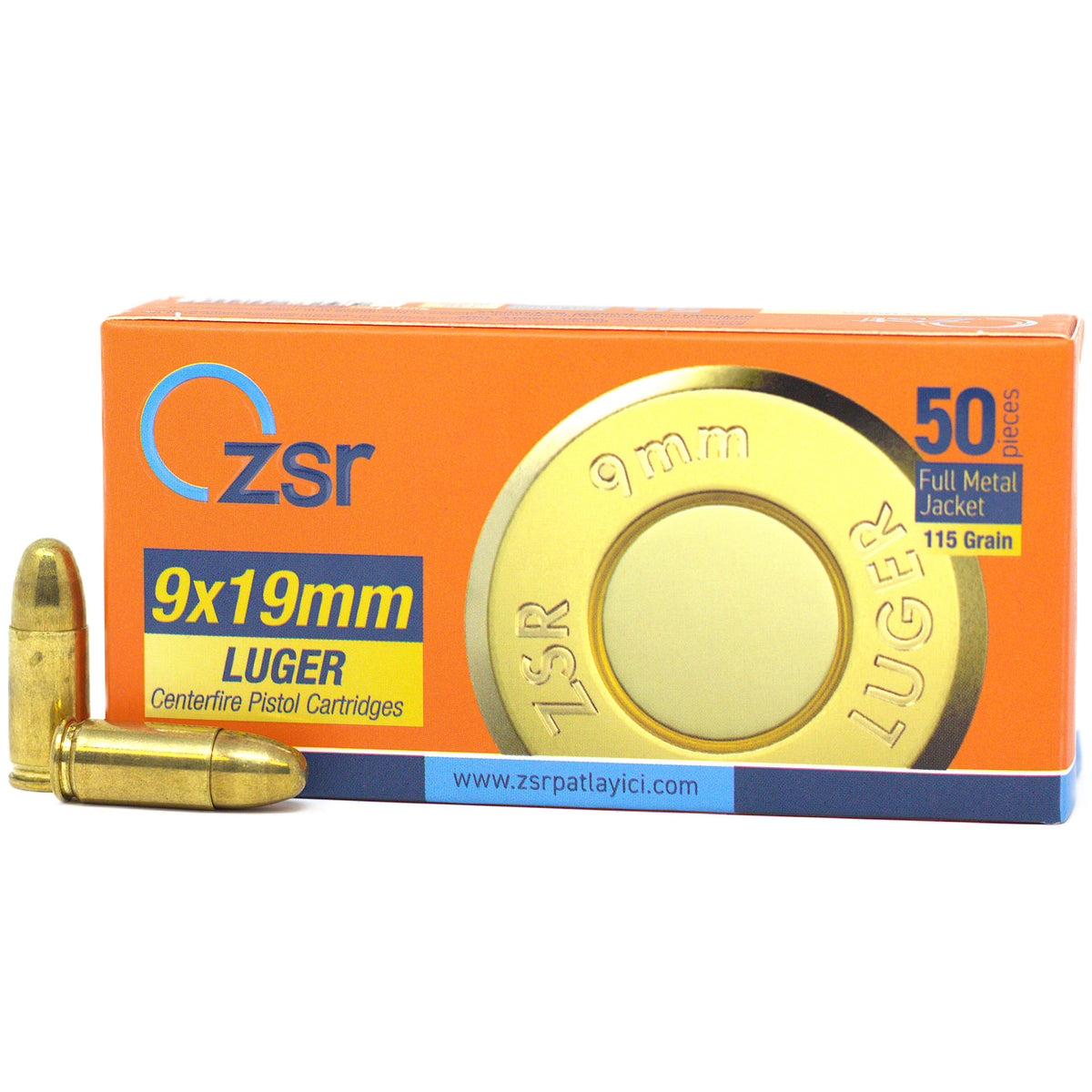 ZSR 9mm Luger 115 Grain Full Metal Jacket (FMJ) Budget Range Ammo 1148FPS