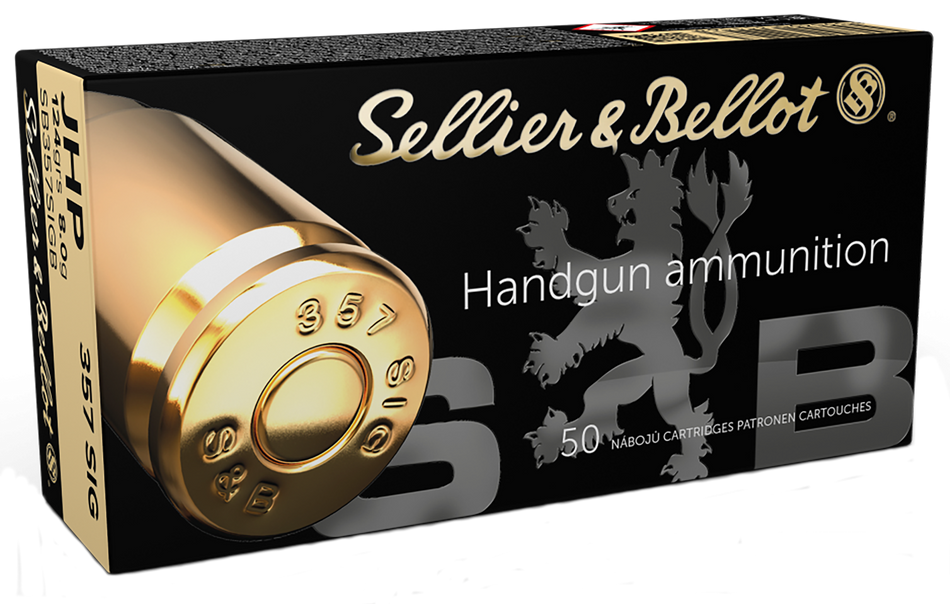 Sellier and Bellot .357 Sig Handgun Jacketed Hollow Point 124 Grain 50/Box