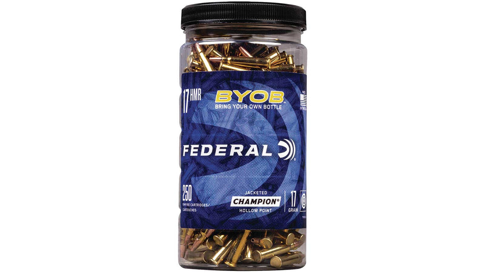 Federal .17 HMR Champion Training BYOB Jacketed Hollow Point 17 Grain 250/Box
