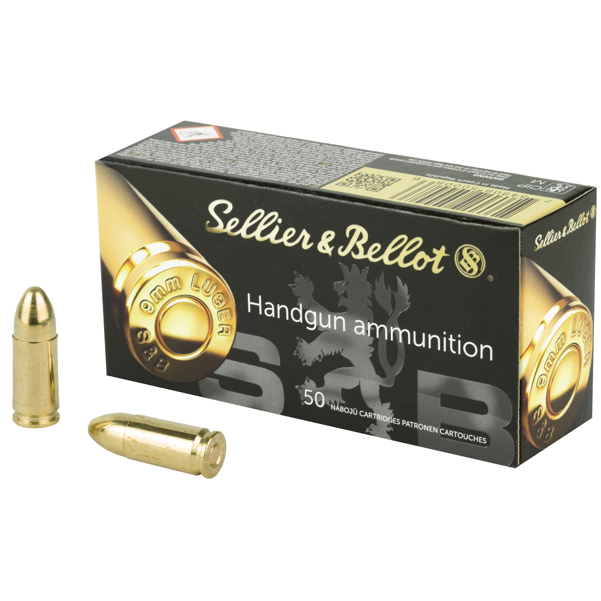 Sellier & Bellot 9mm Luger 115 gr FMJ 50 Per Box  - 1000/Case
