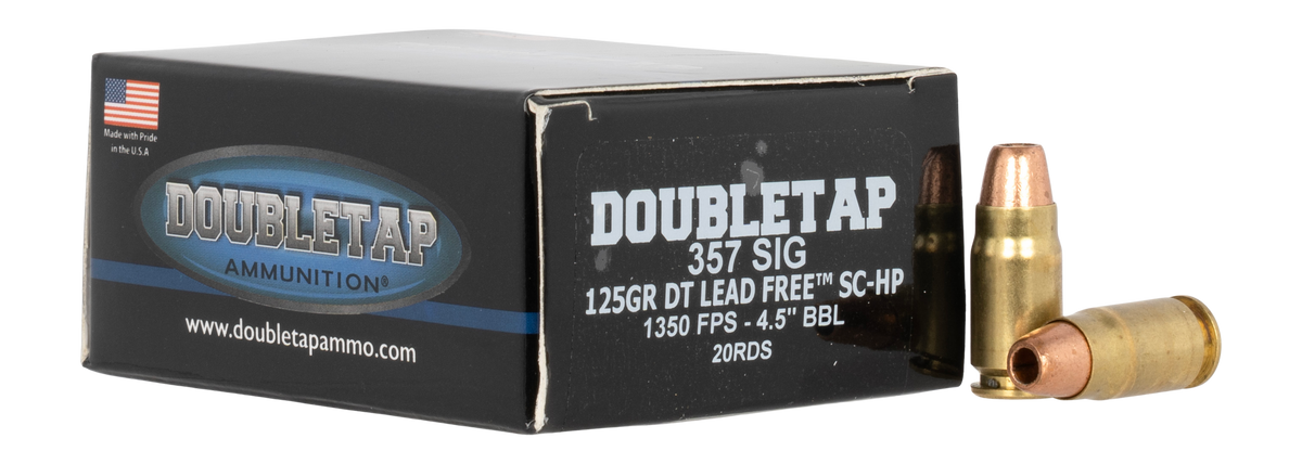 DoubleTap Ammunition 357S125X 357Sig 125gr Bonded Jacket Hollow Point 20 Per Box/50 Case