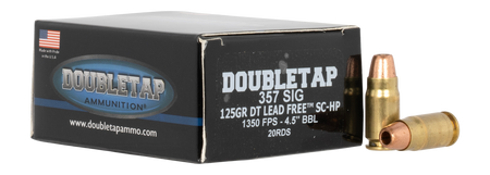 DoubleTap Ammunition 357S125X 357Sig 125gr Bonded Jacket Hollow Point 20 Per Box/50 Case