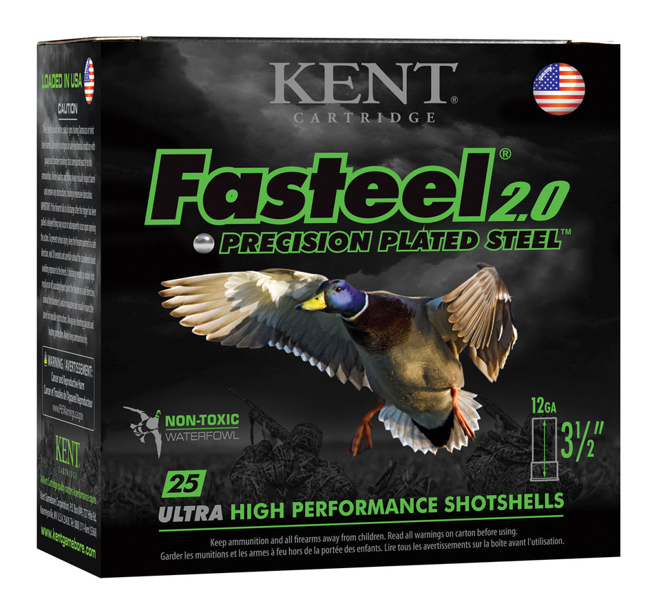 Kent Cartridge 12 Gauge Fasteel 2.0 Precision Plated Steel BBB 1-3/8 oz 3.5 in 25/Box