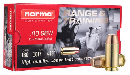 Norma .40 S&W Self Defense NXD Monolithic Fluted Lead Free 180 Grain 20/Box