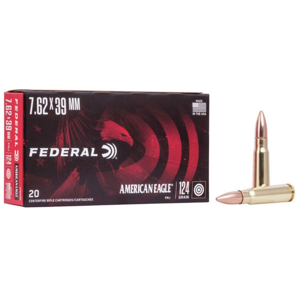 Federal 7.62x39mm American Eagle Full Metal Jacket 124 Grain 20/Box