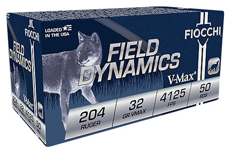 Fiocchi .204 Ruger Field Dynamics Hornady V-Max 32 Grain 20/Box
