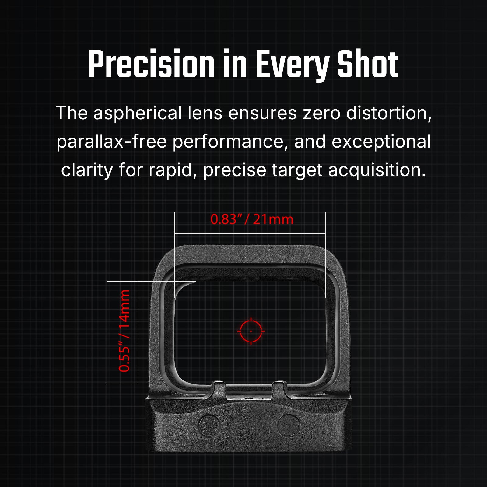 Osight SE, 2 MOA Dot + 32 MOA Circle Red Dot Sight, RMSc Pattern