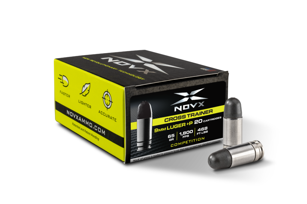 NovX 9mm Luger / Parabellum Cross Trainer Competition Lead Free +P Copper Polymer Frangible 65 Grain 20/Box