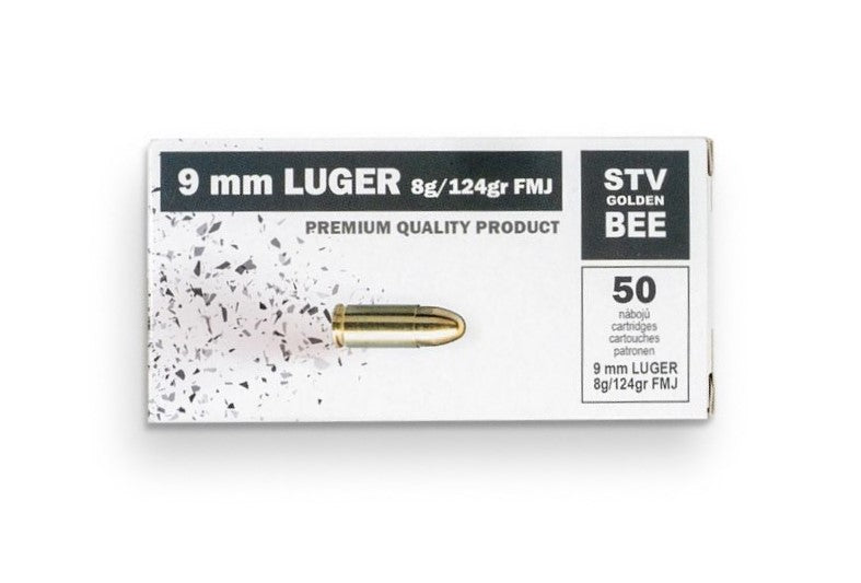 STV Golden Bee 9mm Luger 124 Grain FMJ 50 Per Box – 1000/Case