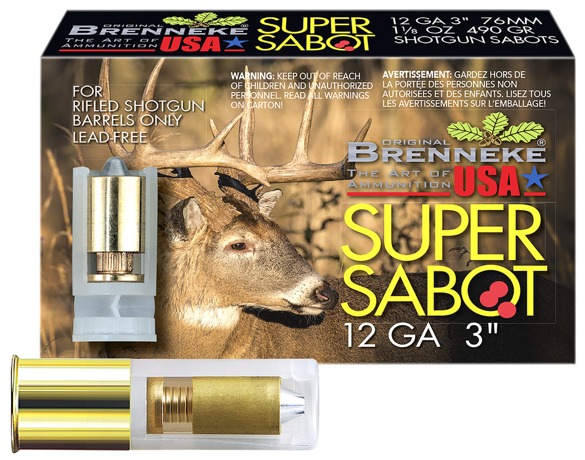 Brenneke 12 Gauge SuperSabot Hunting Sabot Slug Slug 1-1/8 oz 3 in 5/Box