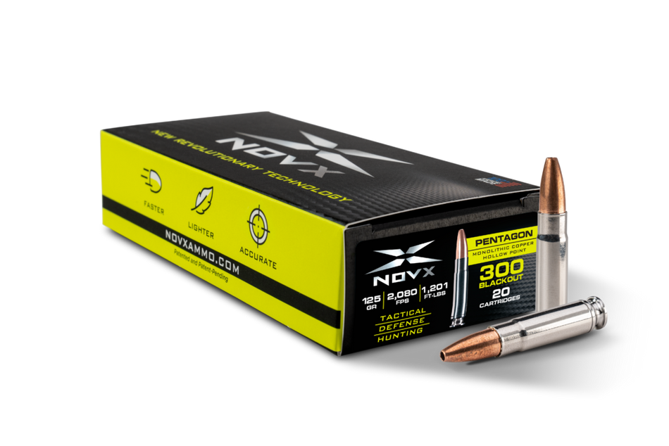NovX .300 AAC Blackout Pentagon Tactical Copper Hollow Point 125 Grain 20/Box
